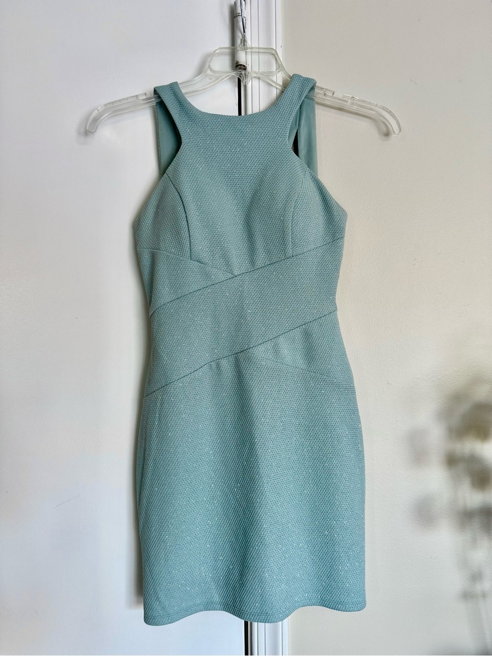 Sleeveless Mint Textured Sheath Dress - Women's Dress